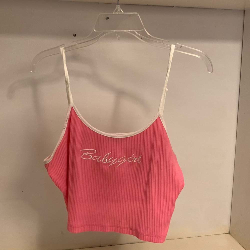 SHEIN Neon Hot Pink Babygirl Crop Top